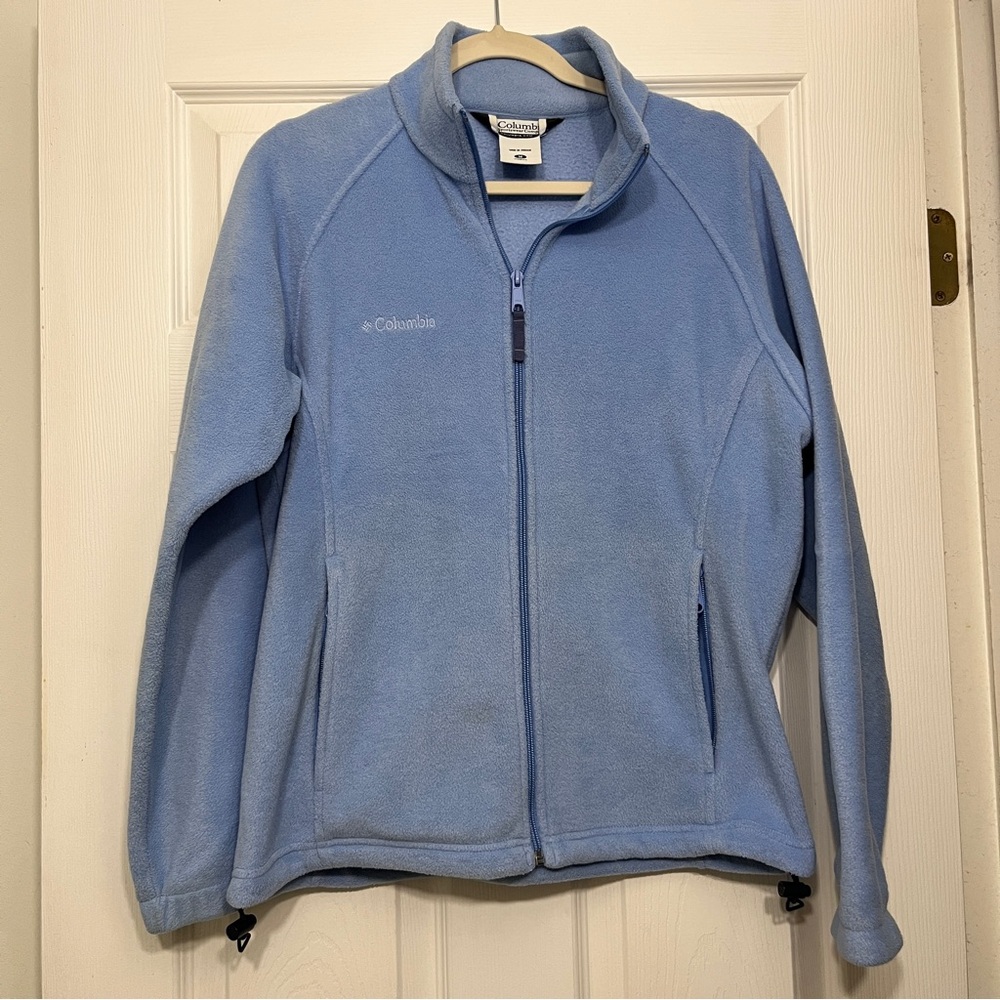Columbia Women’s Zip-Up Fleece Jacket, Sky Blue, Medium